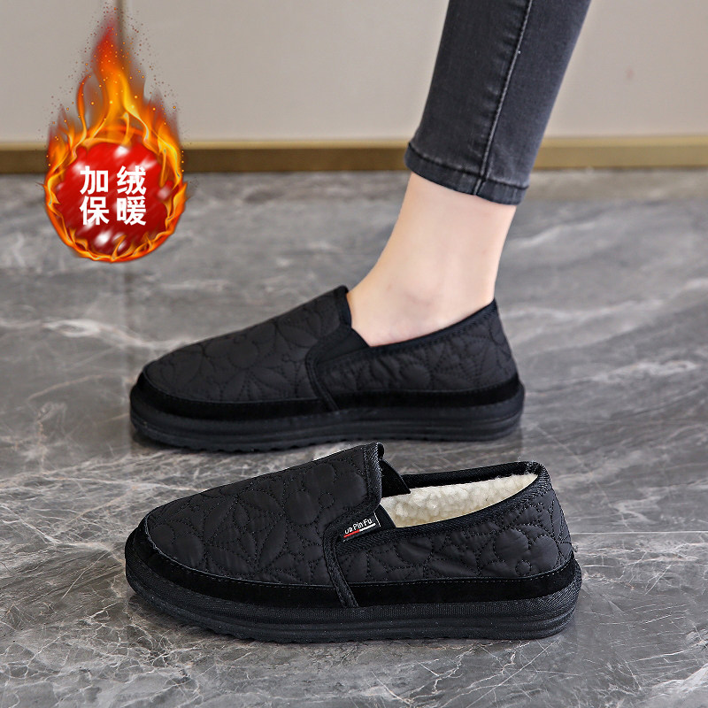 老北京棉鞋女冬加绒保暖中老年妈妈鞋一脚蹬软底豆豆鞋防滑老人鞋,女鞋,棉鞋,淘宝优惠券,粉丝福利购,淘宝优惠卷