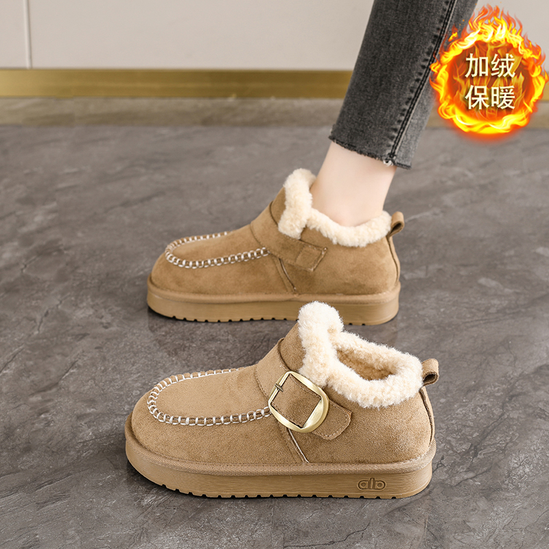 老北京棉鞋女2025冬新款加绒保暖