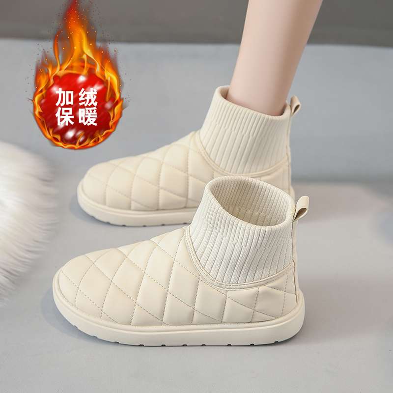 孕妇鞋2025冬季新款加绒保暖棉鞋女防水防滑短筒雪地靴一脚蹬软底,女鞋,棉鞋,淘宝优惠券,粉丝福利购,淘宝优惠卷