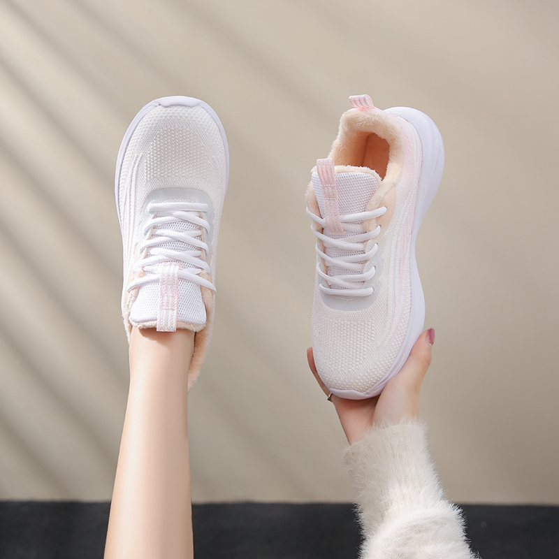 加绒大码运动鞋女2025冬季新款保暖棉鞋软底舒适不累脚女款跑步鞋