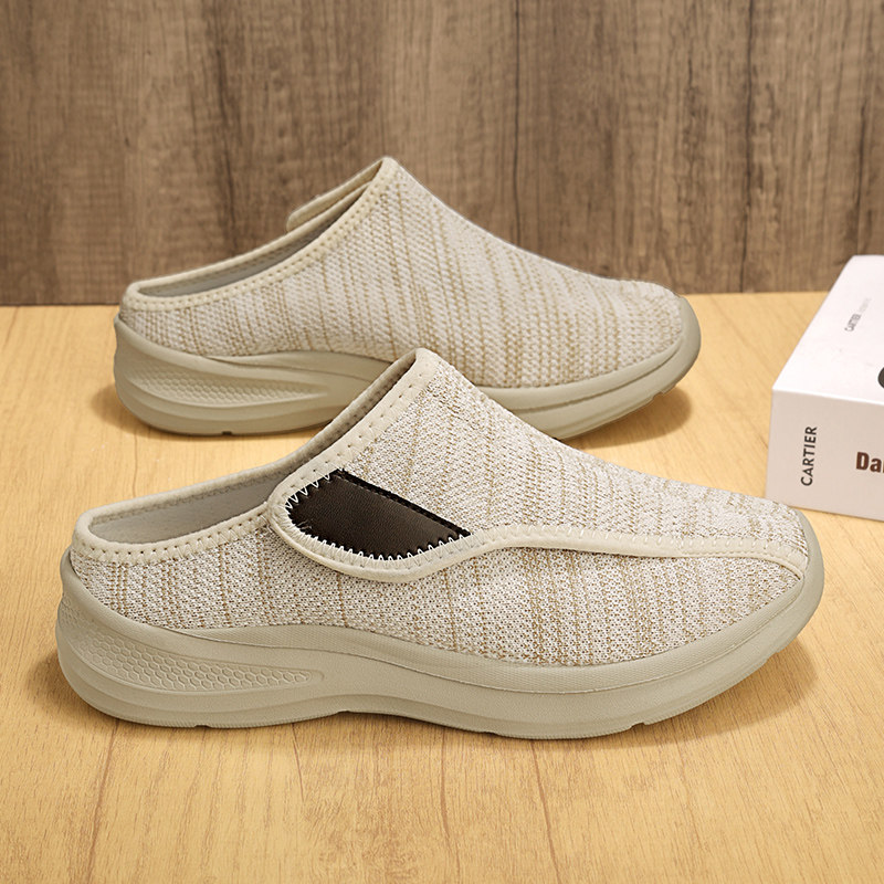 包头半拖鞋男2026春季新款老人鞋子软底舒适不累脚爸爸魔术贴拖鞋,流行男鞋,包头拖,淘宝优惠券,粉丝福利购,淘宝优惠卷