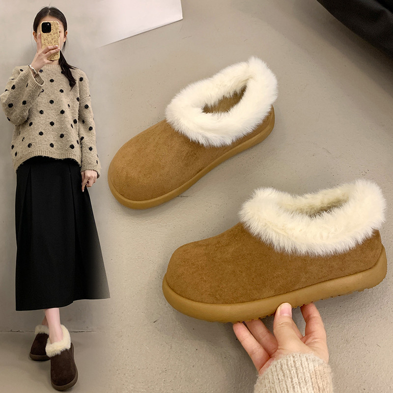 加绒勃肯鞋女2025新款保暖懒人面包鞋子一脚蹬雪地靴百搭孕妇棉鞋,女鞋,勃肯鞋/软木鞋,淘宝优惠券,粉丝福利购,淘宝优惠卷