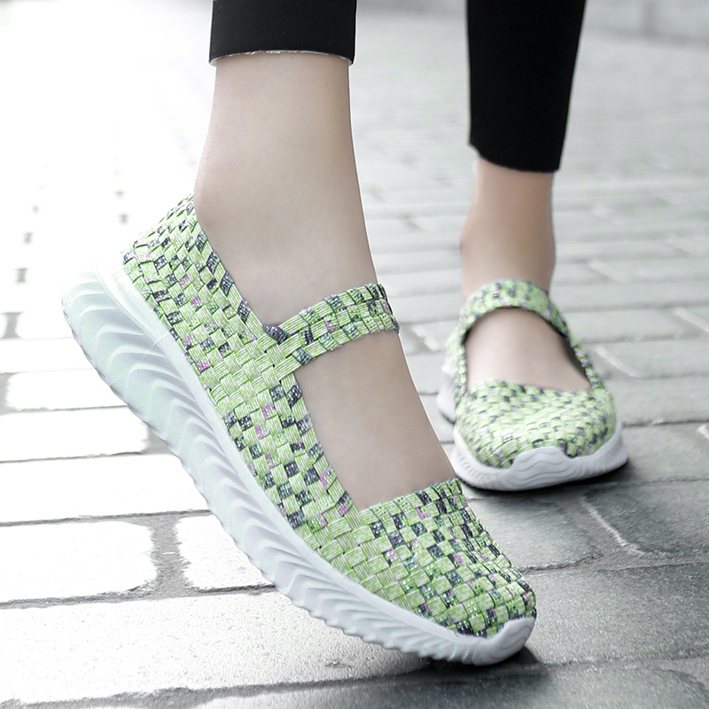 时尚百搭透气编织鞋夏天穿着舒适
