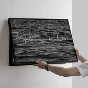 美式复古电表箱装饰画客厅可翻盖配电箱挂画餐厅极简电表盒遮挡