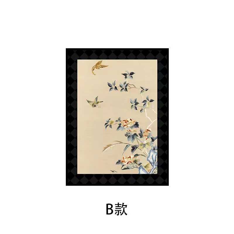 法式中古风电表箱装饰画沙发背景墙高级挂画茶室书房复古艺术壁画图片