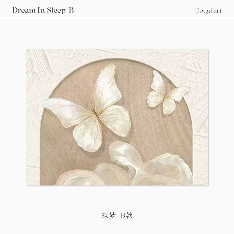 法式奶油风电表箱装饰画蝴蝶电表箱遮挡画高级配电箱挂画