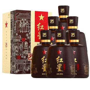 红星二锅头酒醇和紫坛43度二锅头兼香型白酒500ml礼盒6瓶整箱