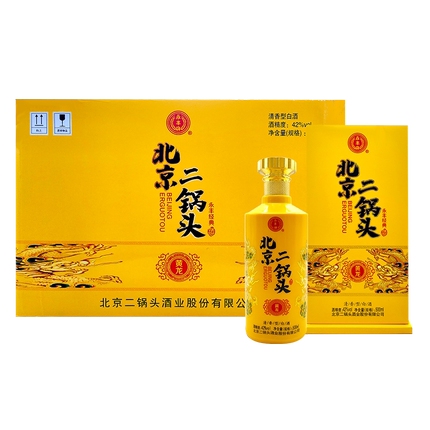 永丰牌北京二锅头永丰经典黄龙礼盒清香型白酒52度/42度500ml*6瓶