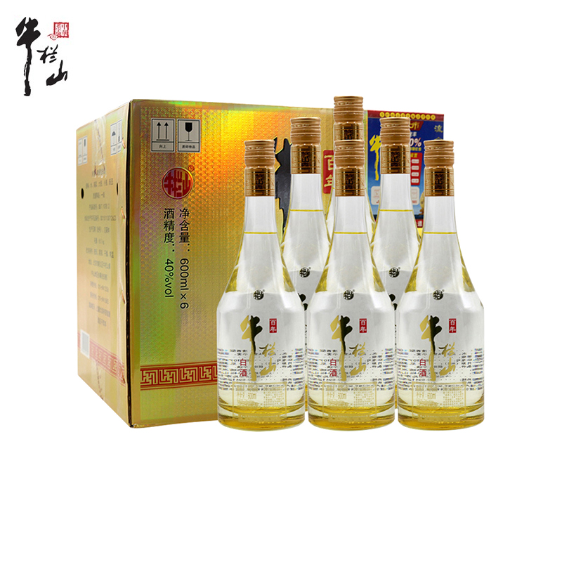 牛栏山牌二锅头佰年白酒光瓶清香型 40度600ml*6瓶整箱装