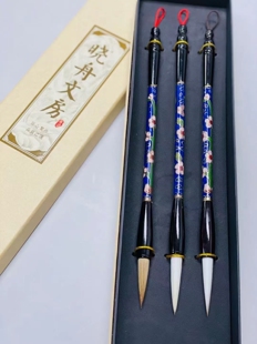 晓舟文房 景泰蓝狼羊兼三支套装 专业大师级书法楷书练字国画套装