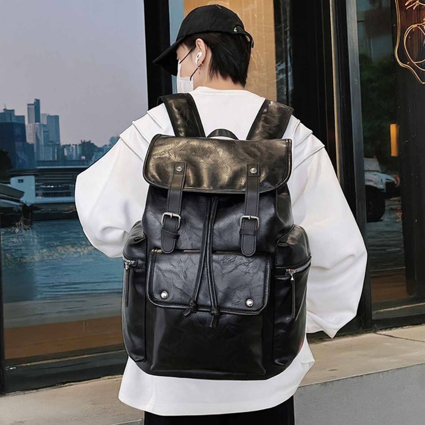 红鹮鸟背包男双肩包休闲旅行包商务电脑包潮牌大容量大学生女书包