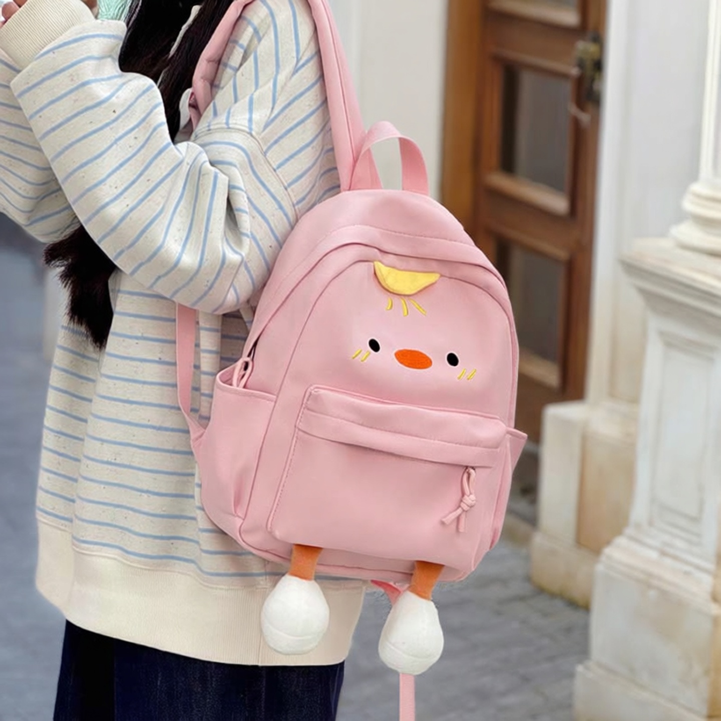 红鹮鸟双肩包女可爱小学生书包