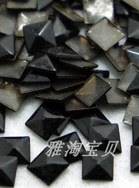 DIY饰品配件10mm金属尖顶片 金字塔手工材料服装辅料烫片配件黑色