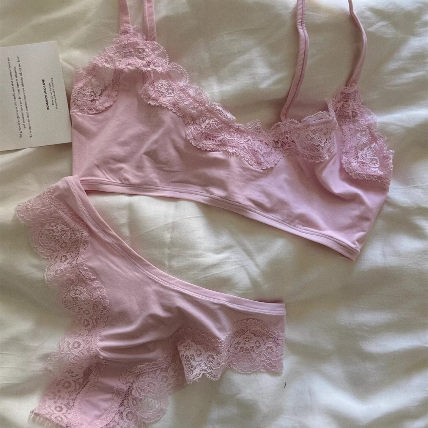 美式背心2026新款弹力式性感蕾丝刺绣内衣纯欲小清新上托文胸套装