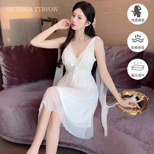 Victoria维多利亚性感睡裙女夏季 吊带纯欲家居服 2025新款 网纱法式