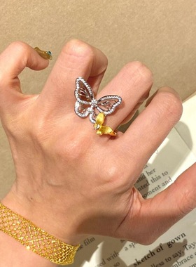 飘逸的蝴蝶戒指超仙气质新中式