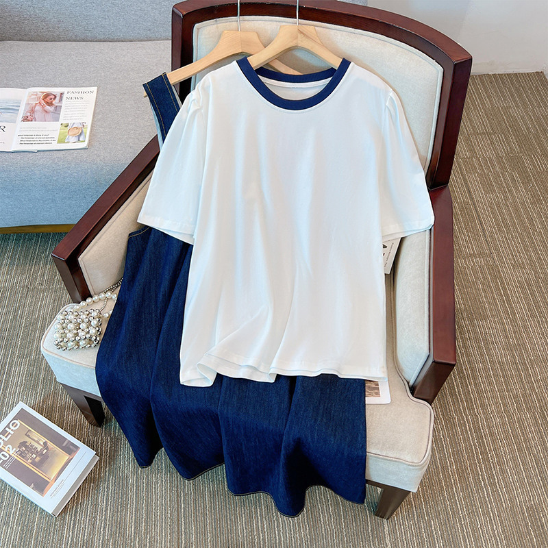 厂家货源特大码加肥女装代发牛仔