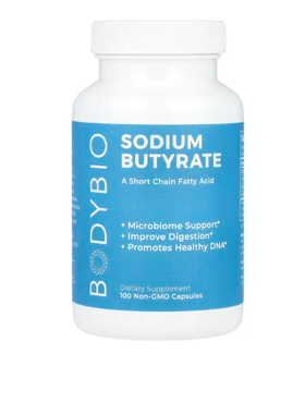 美国BodyBio 丁酸钠 消化帮助 Non-GMO生酮搭档 100粒