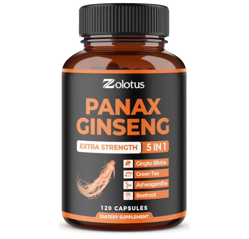 美国Zolotus 韩国红人参 + 银杏叶 南非醉茄 甜菜根 绿茶 120 粒
