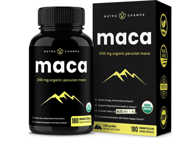 美国NutraChamps 玛卡根粉胶囊 1000毫克 男士女士精力生殖健康