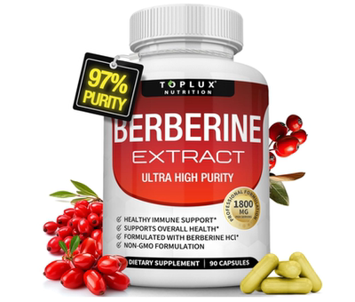 美国Berberine Supplement 小檗碱1800毫克HCL97% 小冬氨酸90粒