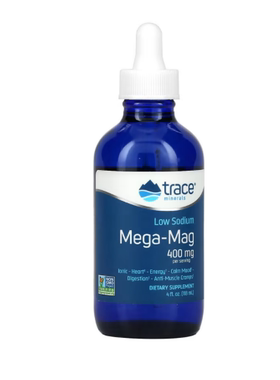 美国Trace Minerals 低钠 Mega-Mag补充剂 镁400 毫（118 毫升）