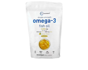 美国Micro Ingredients Omega-3 Fish Oil 鱼油3000mg柠檬味240粒