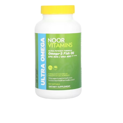 美国Noor Vitamins Ultra  Omega-3 鱼油 超优配方120粒软凝胶