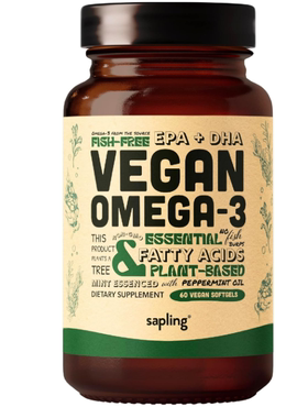 美国sapling欧米茄3补充剂DHA 和 EPA 脂肪酸 心脏 大脑健康60粒