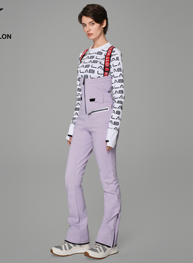 【C系列】Tittallon体拓女式3L弹力修身软壳裤时尚防水滑雪背带裤