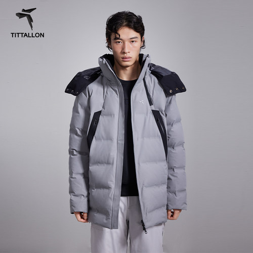 体拓白鹅绒滑雪运动羽绒服