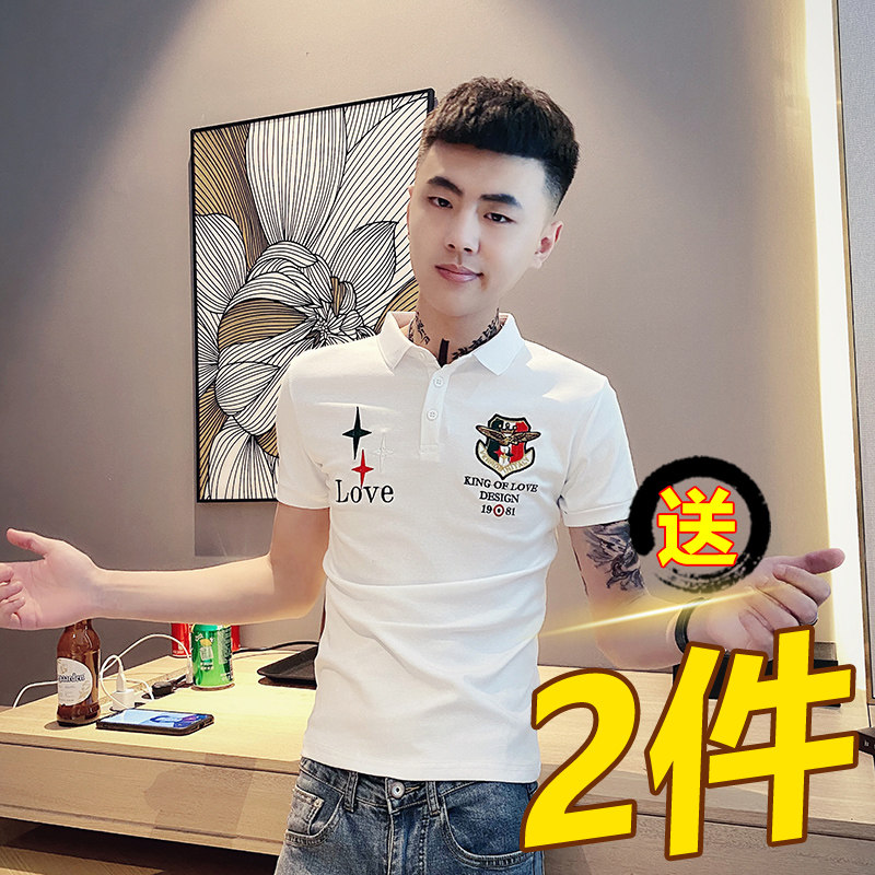 t恤男短袖 polo衫衣服夏季潮牌社会精神小伙男士2020新款潮流体桖