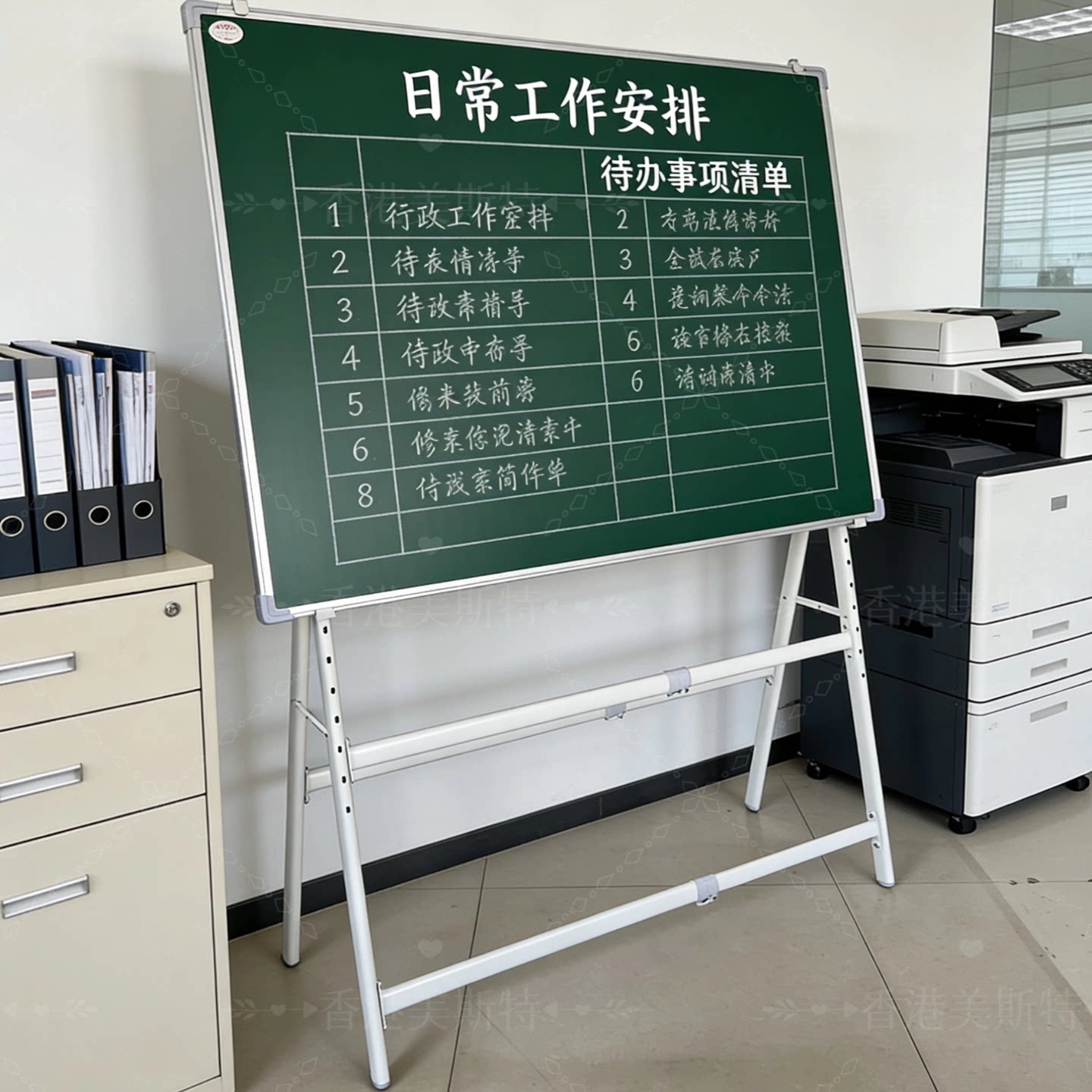 美斯特黑板儿童家用支架式教学白板写字板移动黑板可折叠双面磁性粉笔绿板办公培训商用双面小黑板店铺用可擦