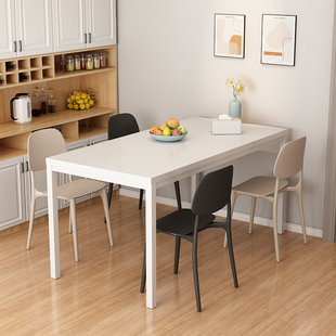 简易餐桌家用小户型出租房现代简约餐桌椅北欧白色桌子长方形饭桌