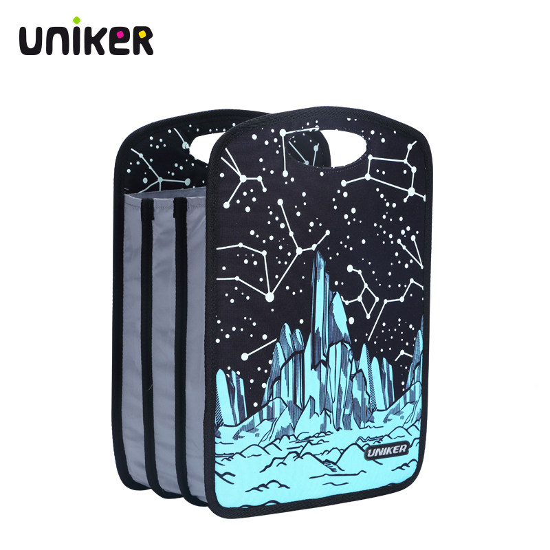 Uniker新品文件袋A4潮时尚收纳袋风琴式多层手提学生补习袋美术袋