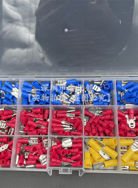280pcs冷压端子公母组合外贸盒装O/U型2.8/4.8/6.3MM接线端子套装