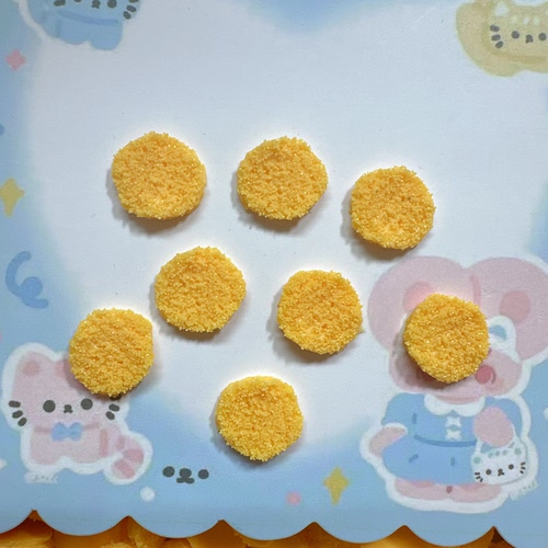 跨境实色仿真鸡排树脂饰品捏捏解压手作球手工diy填充物吵吵球