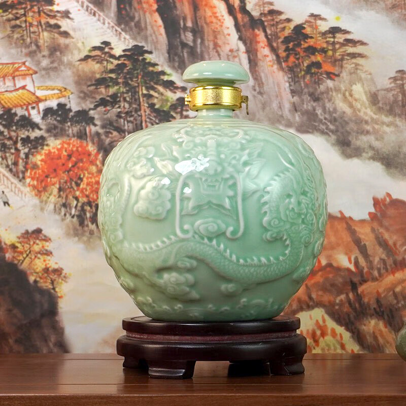 国玺青瓷龙坛 限量版浓香型白酒 60度收藏酒 封坛酒 6斤装