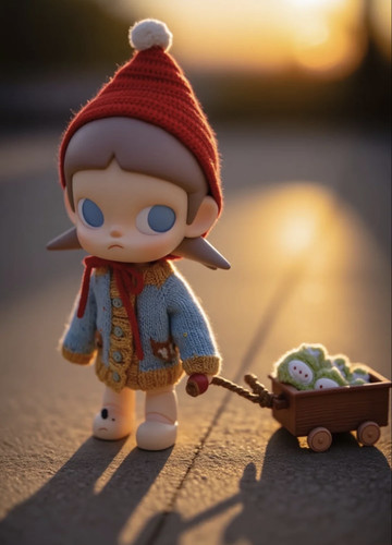 嘎子姐狐狸开衫手工编织毛衣套装加帽子非现货两件套换装娃衣bjd