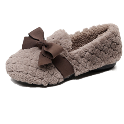 鱼乐森平跟豆豆鞋蝴蝶结毛毛鞋