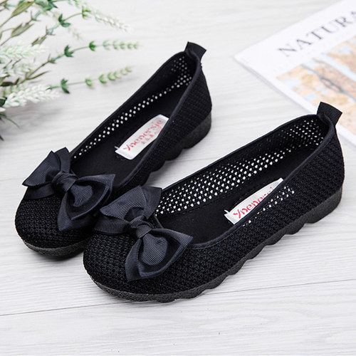 老北京布鞋平底透气网眼工作鞋