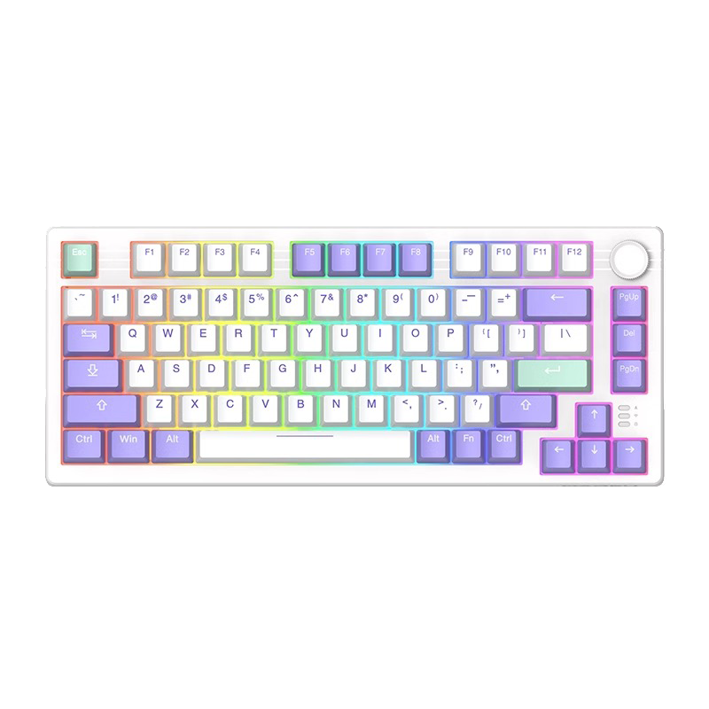 达尔优EK75客制化侧刻机械键盘电竞gasket全键热插拔三模无线蓝牙