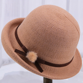 帽子女春秋天中老年人妈妈渔夫帽薄款 礼帽老人奶奶盆帽休闲遮阳帽