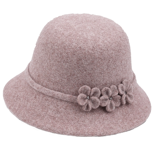 中老年人妈妈羊毛呢帽子女士秋冬季老人奶奶加厚保暖盆帽婆婆礼帽