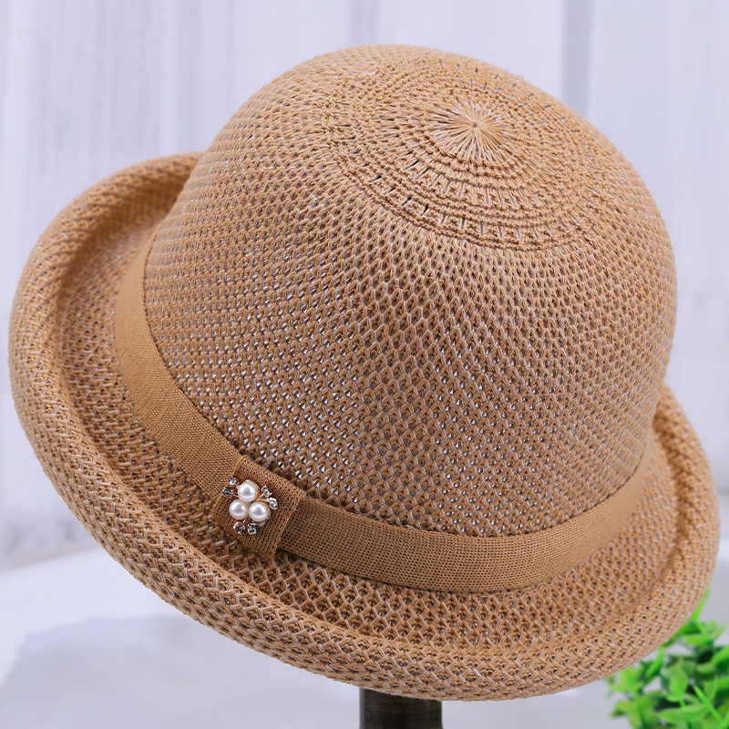 春夏天中老年人帽子女妈妈遮阳帽薄款透气防晒老人奶奶盆帽太阳帽