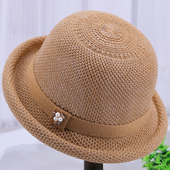 春夏天中老年人帽子女妈妈遮阳帽薄款 透气防晒老人奶奶盆帽太阳帽