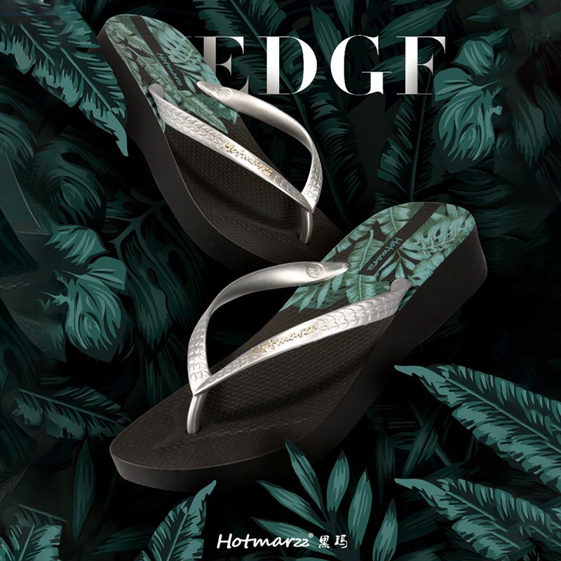 hotmarzz坡跟防滑人字拖女