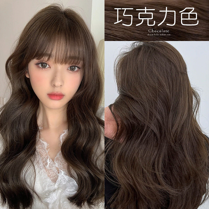 巧克力色染发剂膏女2021流行色染膏植物染色剂头发蜜糖醇棕显白纯