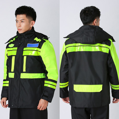 挡箭牌交通棉服棉衣外套反光大衣