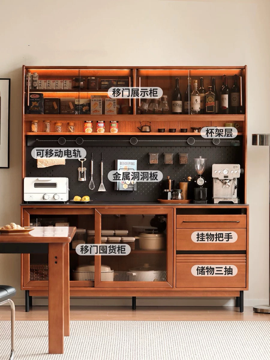 中古实木餐边柜餐厅靠墙储物柜置物柜现代简约一体收纳柜家用橱柜